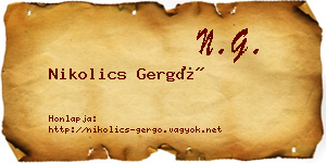 Nikolics Gergő névjegykártya