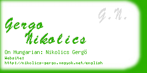 gergo nikolics business card