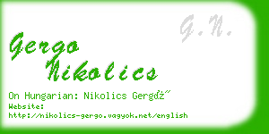 gergo nikolics business card